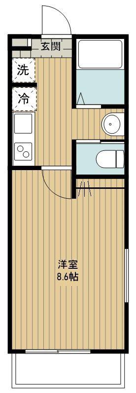ラミアアルテ入曽(1K/1階)の間取り写真