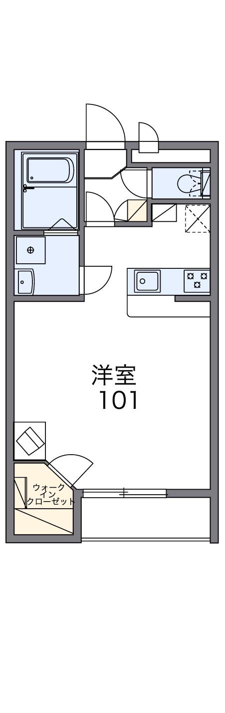 バルミィウインド(1K/2階)の間取り写真
