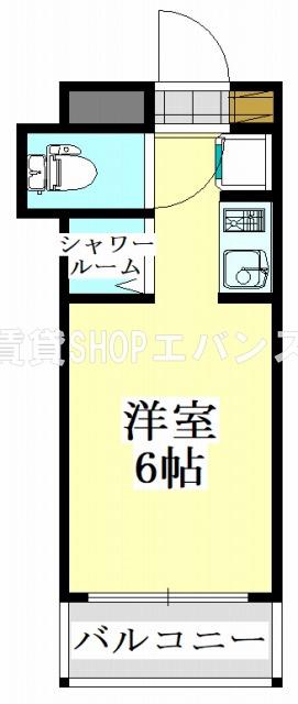 ノーリーズン前原西(ワンルーム/3階)の間取り写真