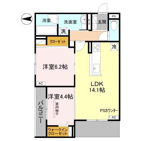 TORISIA千里丘I(2LDK/3階)の間取り写真