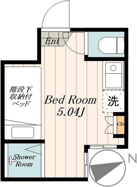 アーバンプレイス新宿戸山B(ワンルーム/1階)の間取り写真