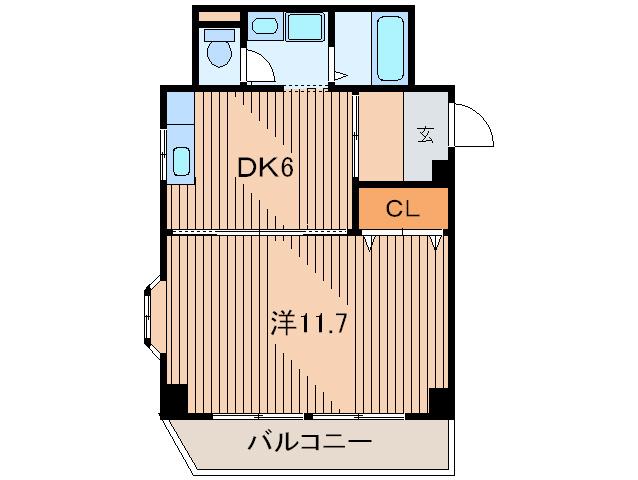 ＪＲ阪和線 我孫子町駅 徒歩4分 5階建 築35年(1DK/4階)の間取り写真