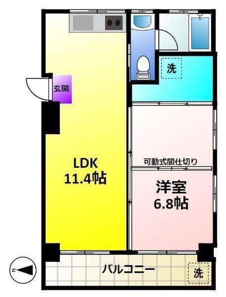 サンコーポ(1LDK/3階)の間取り写真