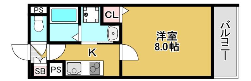 京橋フォーシーズンズ(1K/4階)の間取り写真