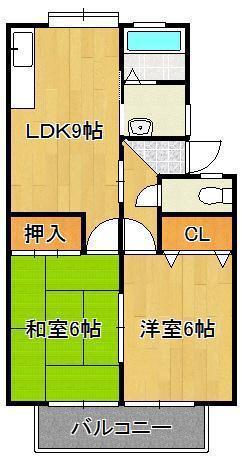 コーポ豊栄2(2DK/2階)の間取り写真