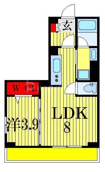 ウエストサイドレジデンス(1LDK/2階)の間取り写真