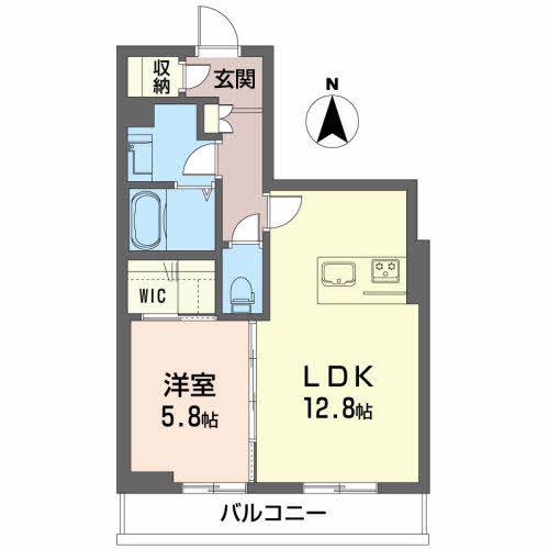 メゾンマストいわき(1LDK/2階)の間取り写真