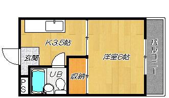 ハイムエトワール(1K/2階)の間取り写真
