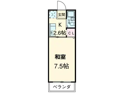 しみづ荘II(1K/2階)の間取り写真