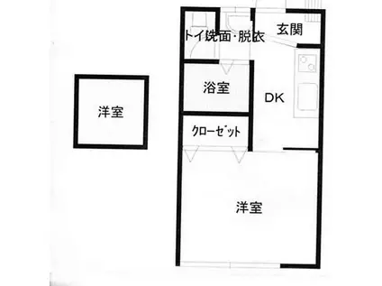 ハートウォーム茶畑(1K/2階)の間取り写真