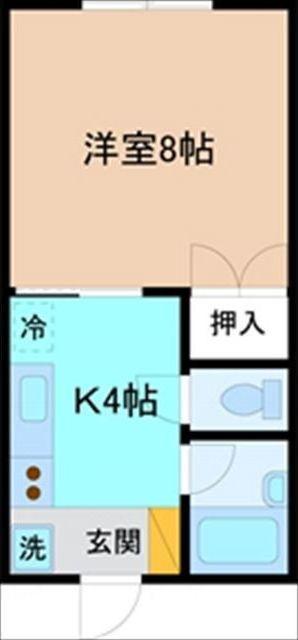アスターハイツ(1K/2階)の間取り写真