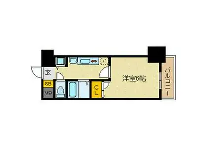 プレサンス名古屋STATIONビーフレックス(1K/7階)の間取り写真