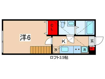 アザーレ・パッシオ栗平(1K/2階)の間取り写真