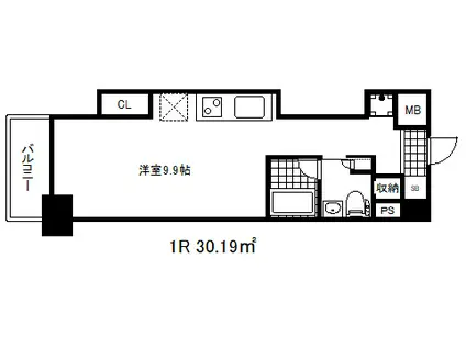 レジディア神戸磯上(ワンルーム/13階)の間取り写真