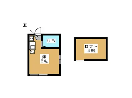 ユナイトステージ衣笠(ワンルーム/2階)の間取り写真