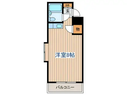 クレッセントハイツ3F(ワンルーム/3階)の間取り写真