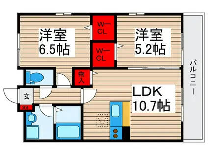 コンフォール瑞江 V(2LDK/2階)の間取り写真