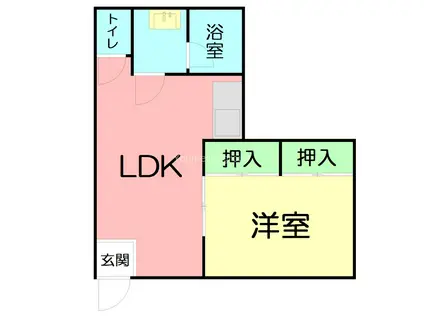 出口ハイツI(1LDK/1階)の間取り写真