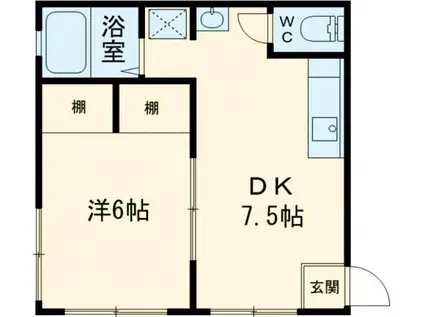 YANAKAII(1DK/1階)の間取り写真
