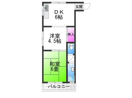 第一草薙ビル(2DK/5階)の間取り写真