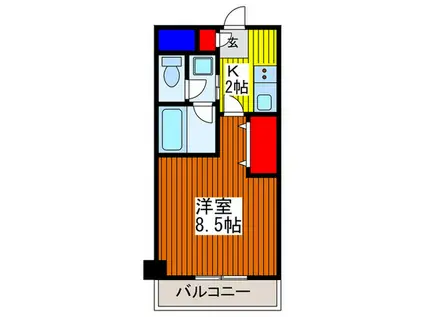 プレソルティー川口元郷(1K/2階)の間取り写真