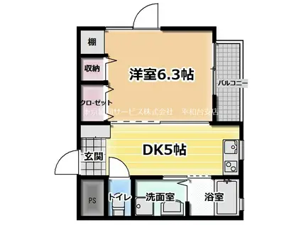 リヴェール千川(1DK/1階)の間取り写真