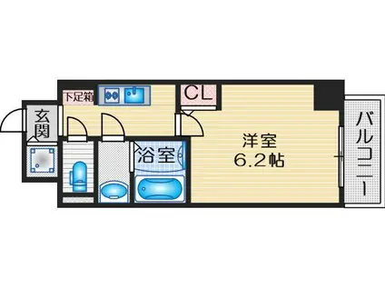 LA DOUCEUR江坂II 旧S-RESIDENCE江坂CR(1K/2階)の間取り写真