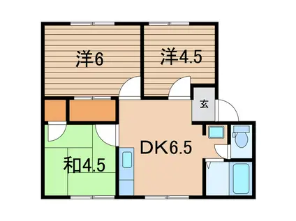 コーポサンピアB棟(3DK/1階)の間取り写真