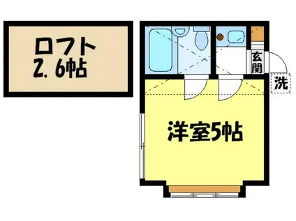 小金井グレイスハイム(1K/2階)の間取り写真