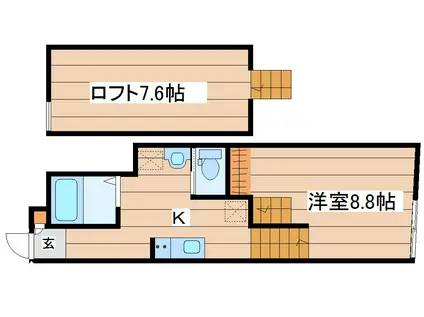 KANKURO中倉(ワンルーム/1階)の間取り写真