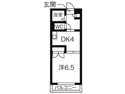 メゾンドマルキーズ(1DK/2階)の間取り写真