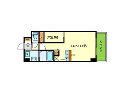 ONLYONE伊丹千僧(1LDK/3階)の間取り写真