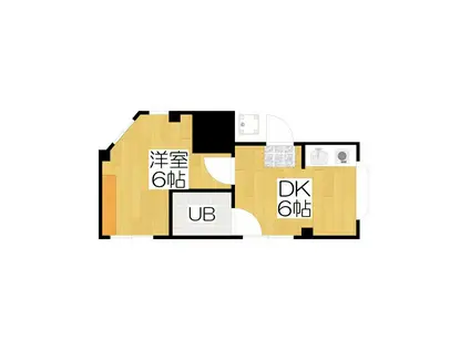 リョーなか川(1DK/3階)の間取り写真