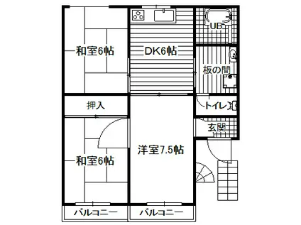 スノーベル(3DK/1階)の間取り写真