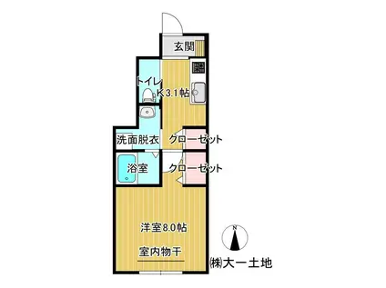 ARROTSKA(1K/1階)の間取り写真