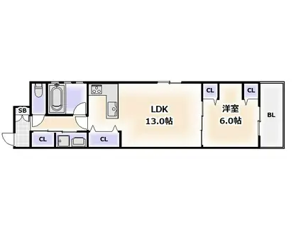 DAIKOKU ROUGE(1LDK/2階)の間取り写真