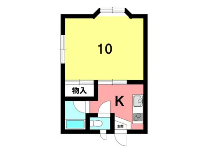 ラッフルズ(1K/1階)の間取り写真