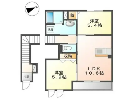 レゴリス(2LDK/2階)の間取り写真
