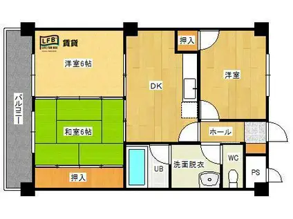 第3吉宗ビル(3DK/4階)の間取り写真