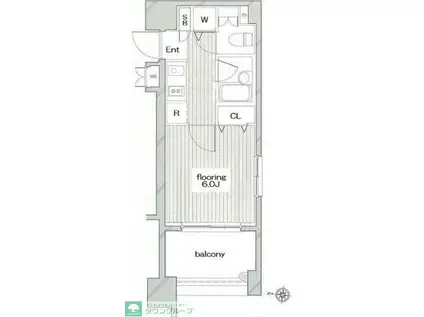 グランヴァン両国II(1K/7階)の間取り写真