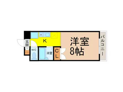 オークヒルズ円庄II(1K/3階)の間取り写真