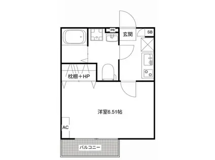 MQUARTO柏II(1K/2階)の間取り写真