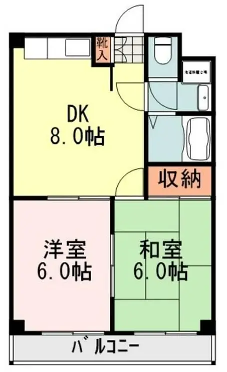 第3角柳マンション 4階階 間取り