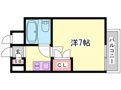 プレアール姫路龍野町(1K/1階)の間取り写真