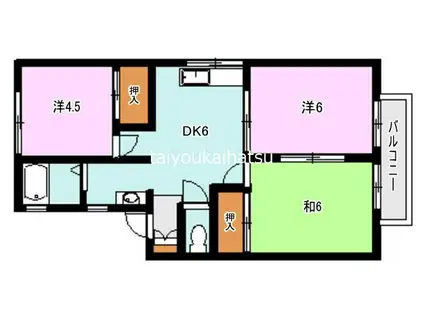コンフォート伊敷台(3DK/2階)の間取り写真