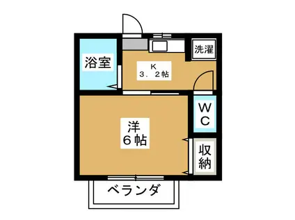 寿木佐コーポ(1K/2階)の間取り写真