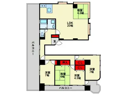 アビタシオン・アン(5LDK/5階)の間取り写真