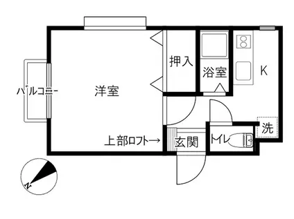 バナナハウス(1K/2階)の間取り写真