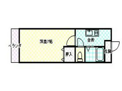 大野アパート(ワンルーム/2階)の間取り写真