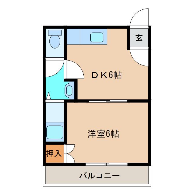 ローデハイム(1DK/4階)の間取り写真